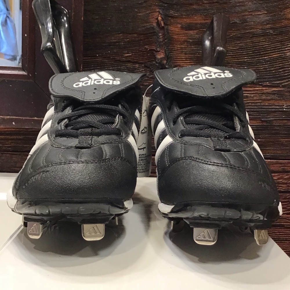 Adidas Baseball Cleat NWT Spinner III Black & White Athletic Shoe SZ 7 - Picture 4 of 15